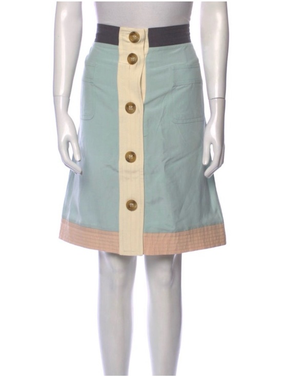 M by Missoni Dresses & Skirts - M by Missoni Colorblock A-Line knee-length silk lineSkirt in Mint, Cream, Peach